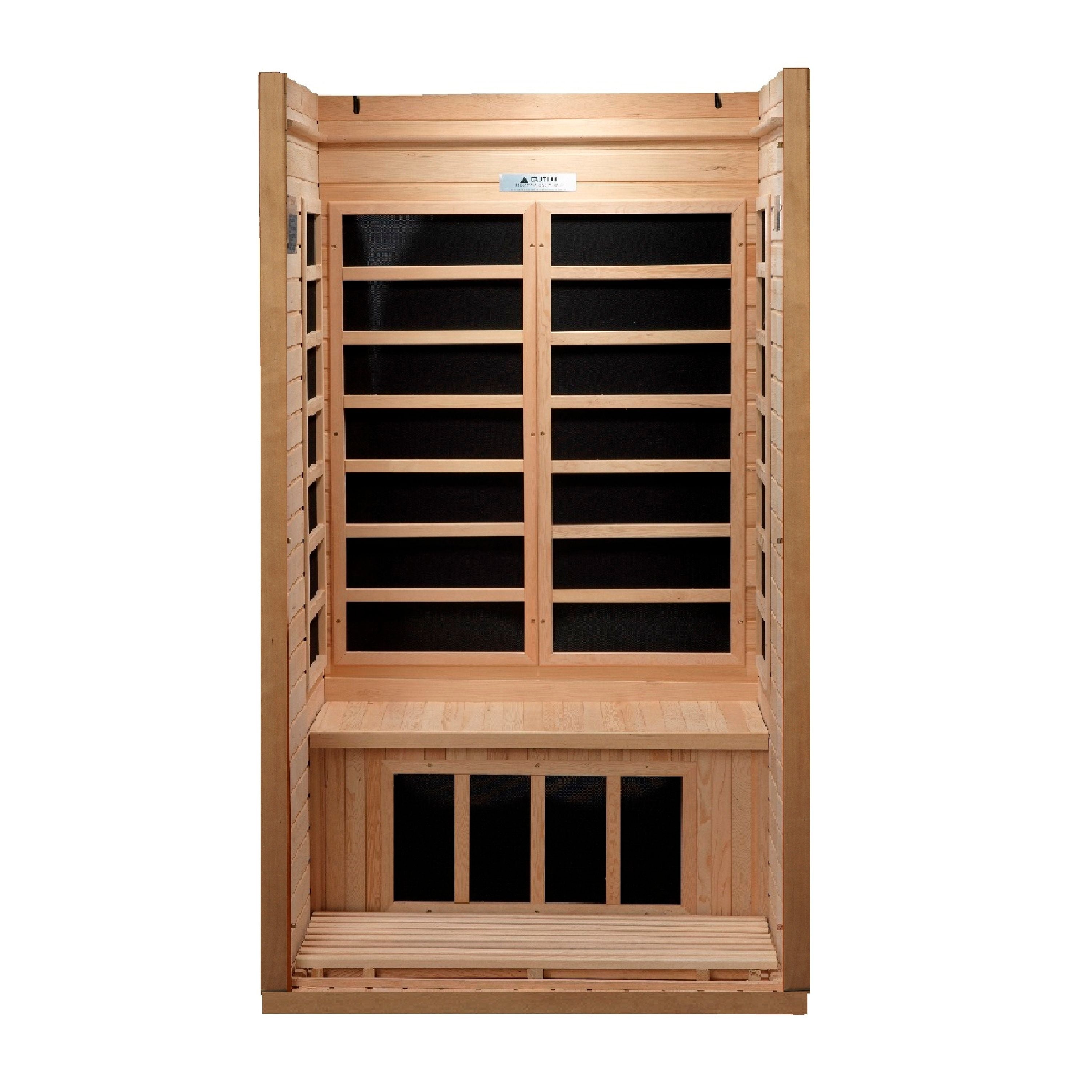 Golden Designs Geneva Elite 1-2-person PureTech™ Near Zero EMF (Under 2MG) FAR Infrared Sauna (Canadian Hemlock)