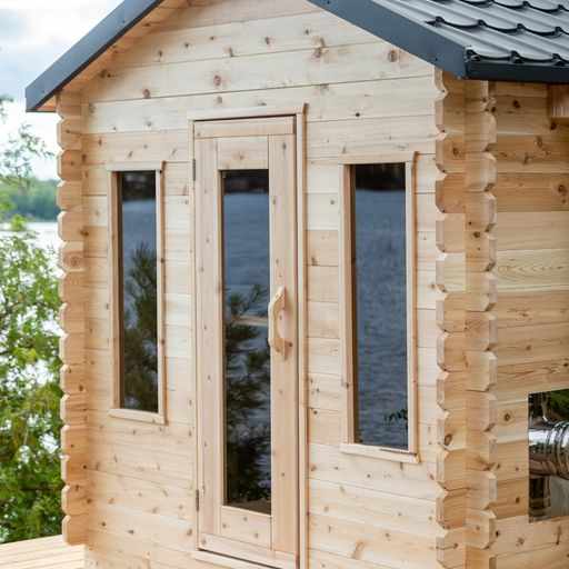 Canadian Timber Collection Georgian Cabin Sauna by Leisurecraft - Handcrafted from Eastern White Cedar for Athletic Recovery and Relaxation