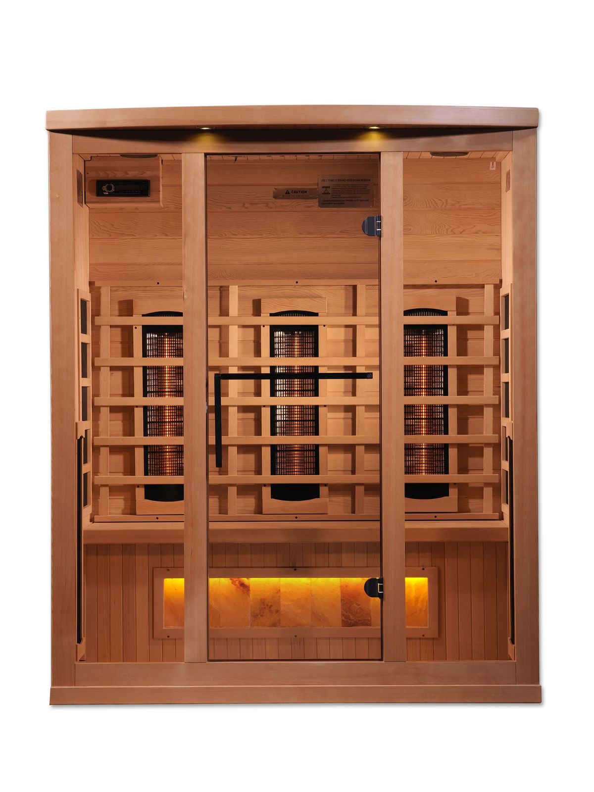 Golden Designs 3-Person "Hotel Edition" Full Spectrum PureTech™ Near Zero EMF FAR Infrared Sauna with Himalayan Salt Bar (Canadia